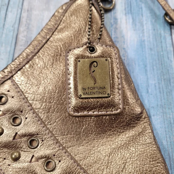 Fortuna by Valentino Gold Studded Purse. - Picture 3 of 12
